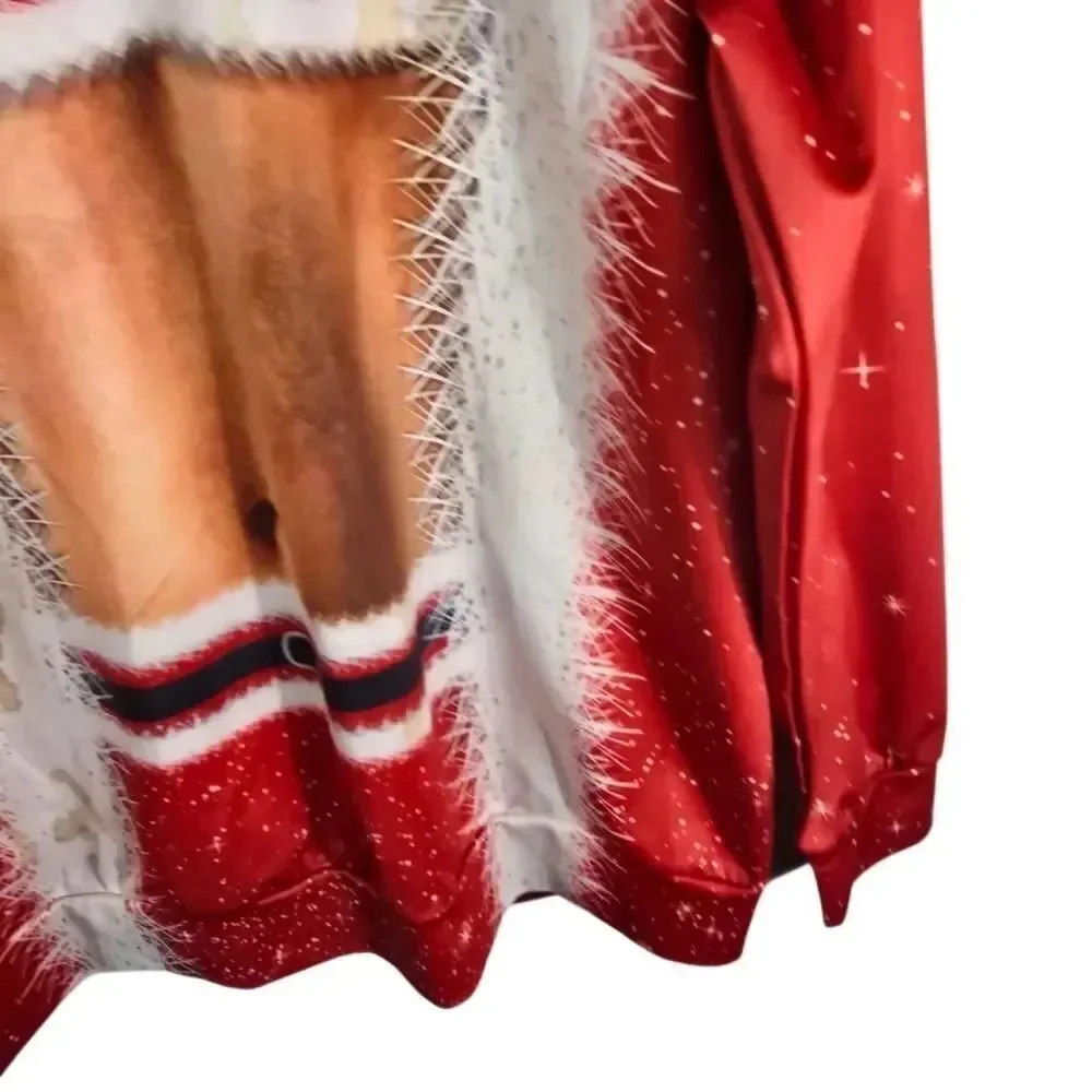 SHEIN Red Santa Illusion Crew Neck Sweater